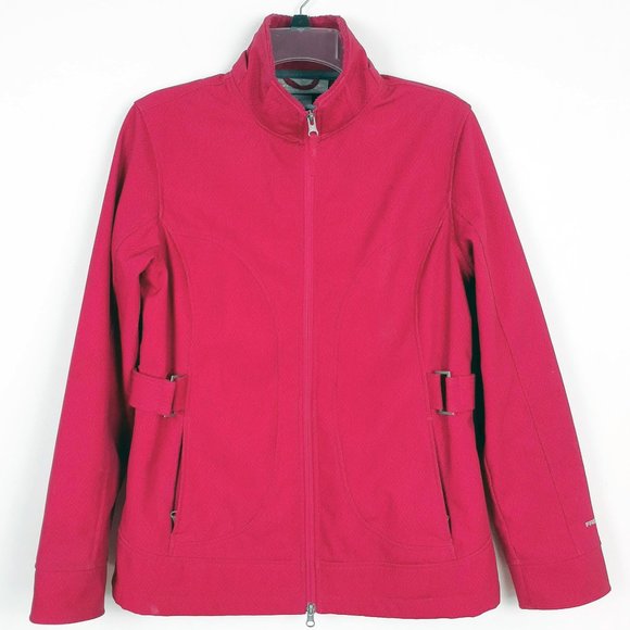 Faux Fur Lined Light Jacket, Size Small. Pink Red cozy plush outdoor - Picture 2 of 15